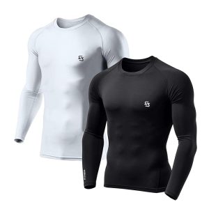 Sportinger 1 or 3 Pack Men's Cool Dry Short Sleeve Compression Shirts, Sports Baselayer T-Shirts Tops, Athletic Workout Shirt